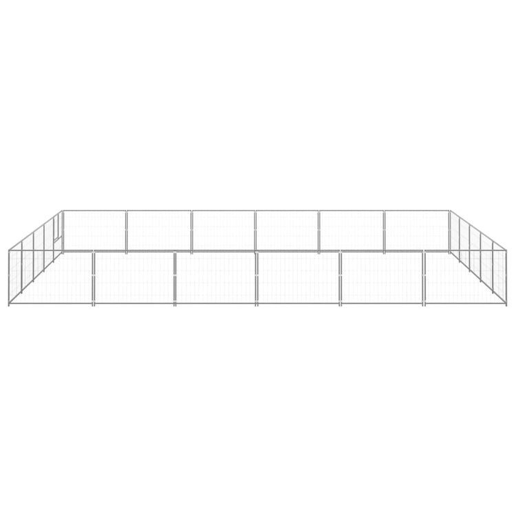 VidaXL Hondenkennel 30 m² staal zilverkleurig
