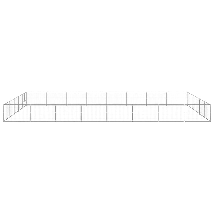 VidaXL Hondenkennel 40 m² staal zilverkleurig