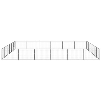 VidaXL Hondenkennel 36 m² staal zwart