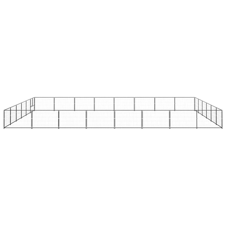 VidaXL Hondenkennel 48 m² staal zwart