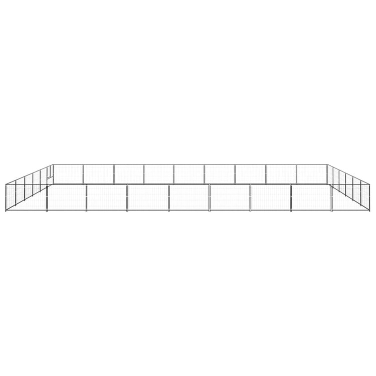 VidaXL Hondenkennel 54 m² staal zwart