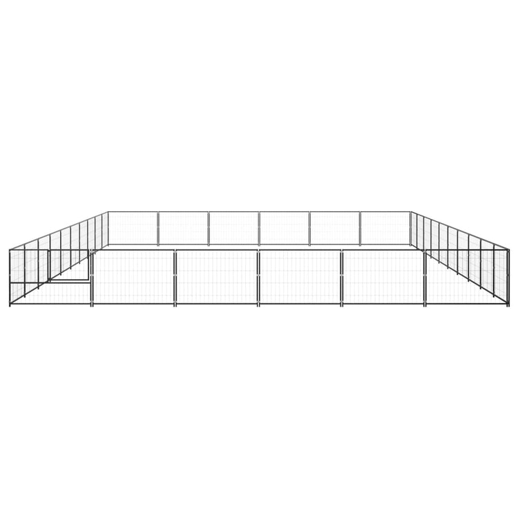VidaXL Hondenkennel 60 m² staal zwart