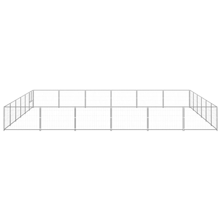 VidaXL Hondenkennel 36 m² staal zilverkleurig