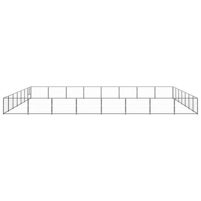 VidaXL Hondenkennel 56 m² staal zwart