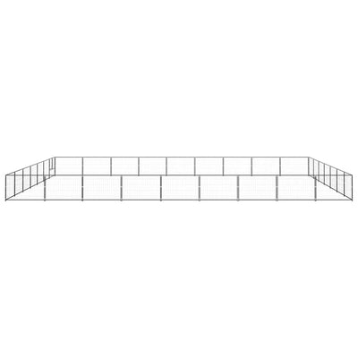 VidaXL Hondenkennel 63 m² staal zwart