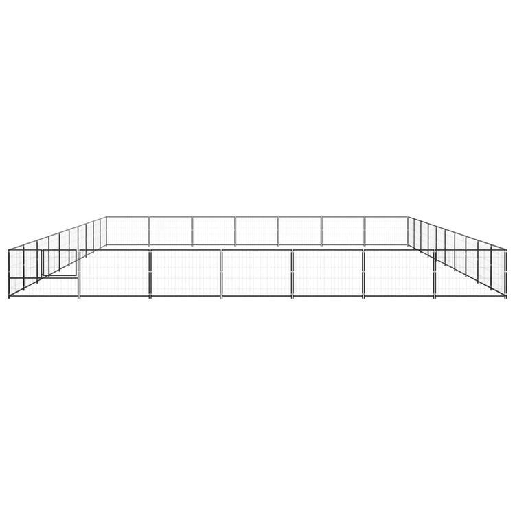 VidaXL Hondenkennel 70 m² staal zwart