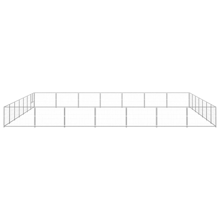 VidaXL Hondenkennel 49 m² staal zilverkleurig