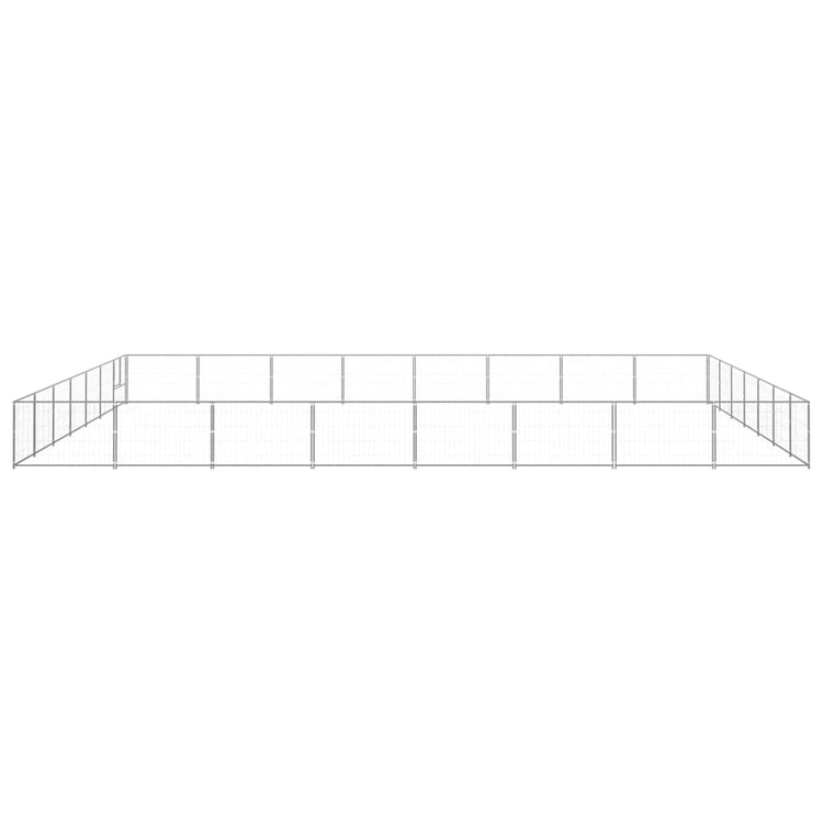 VidaXL Hondenkennel 56 m² staal zilverkleurig