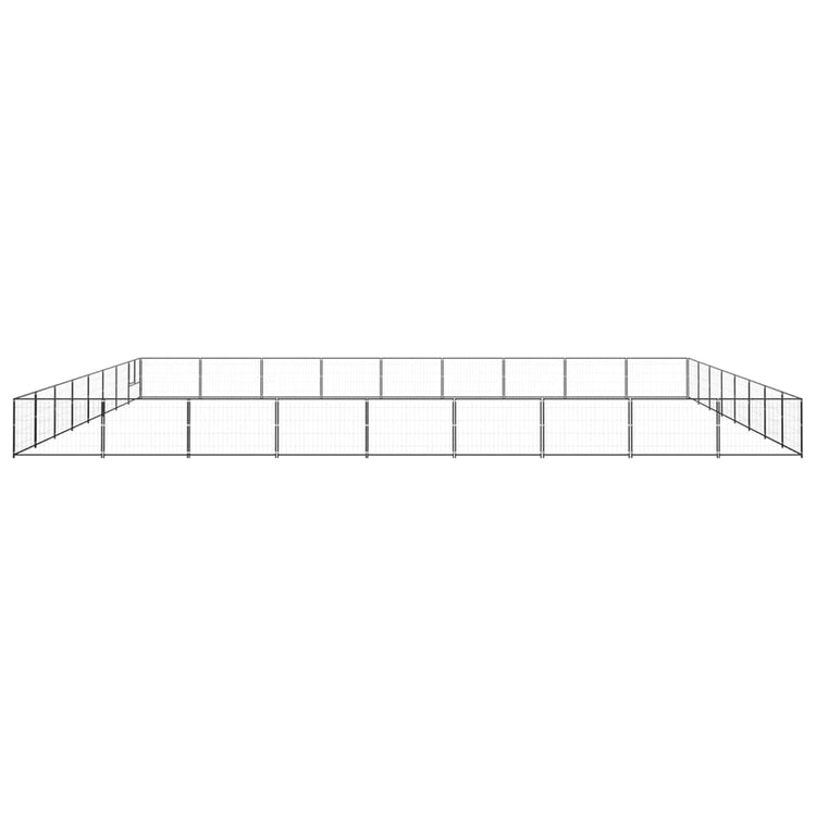 VidaXL Hondenkennel 72 m² staal zwart