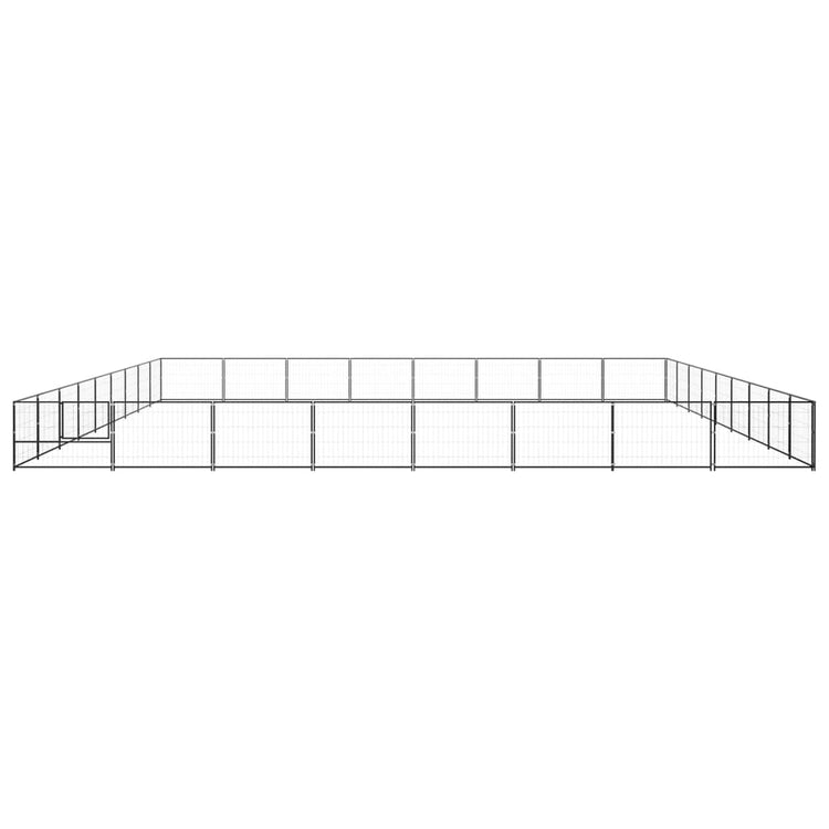 VidaXL Hondenkennel 72 m² staal zwart