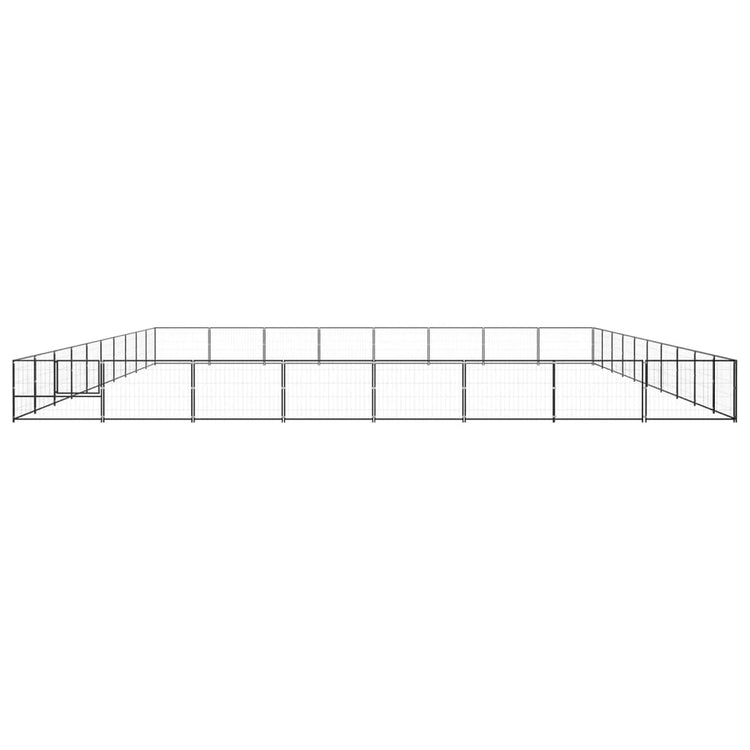 VidaXL Hondenkennel 80 m² staal zwart