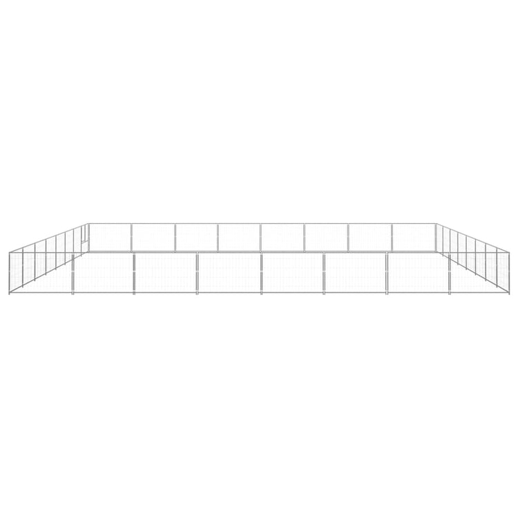 VidaXL Hondenkennel 64 m² staal zilverkleurig