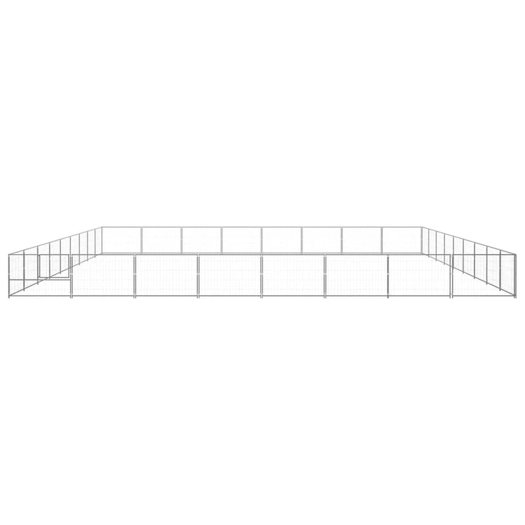 VidaXL Hondenkennel 72 m² staal zilverkleurig