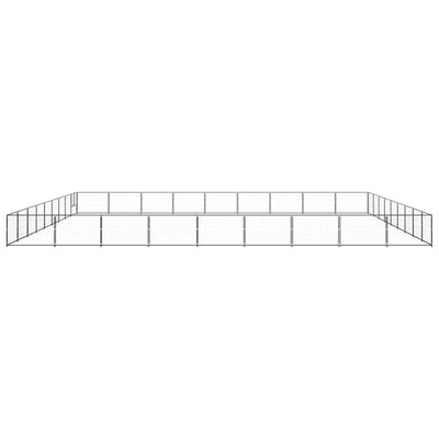 VidaXL Hondenkennel 81 m² staal zwart