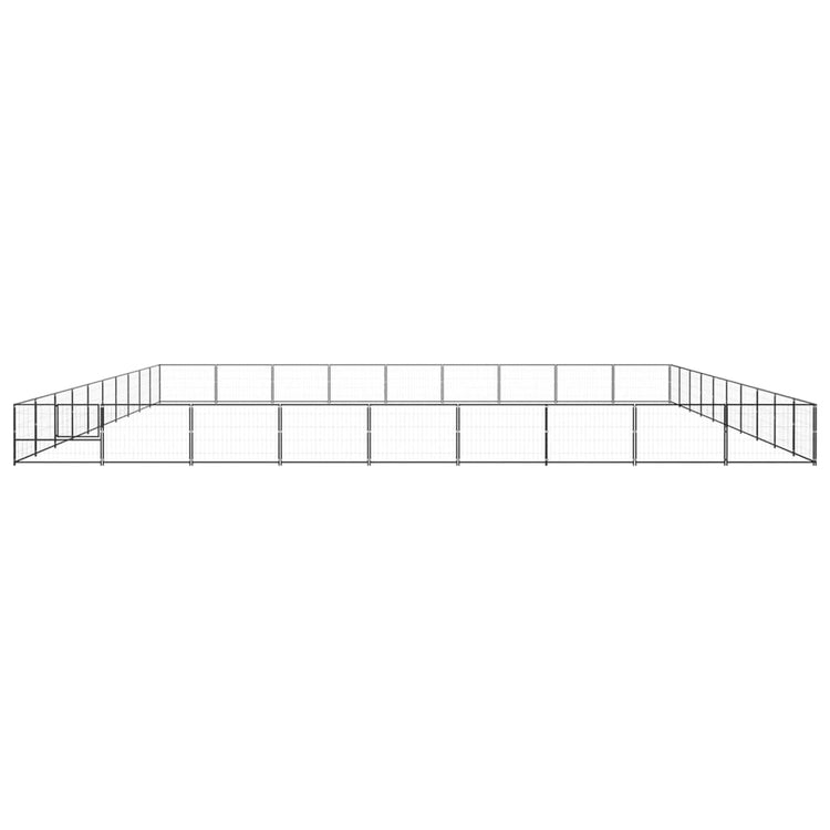 VidaXL Hondenkennel 90 m² staal zwart