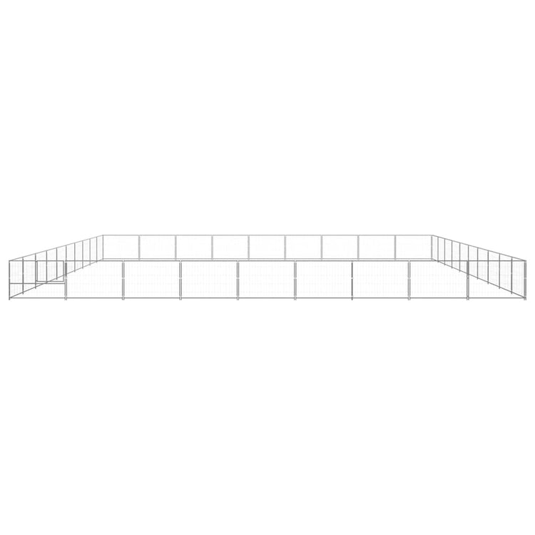 VidaXL Hondenkennel 90 m² staal zilverkleurig