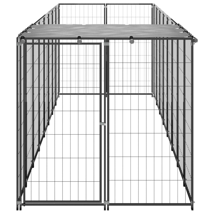 VidaXL Hondenkennel 4,84 m² staal zwart