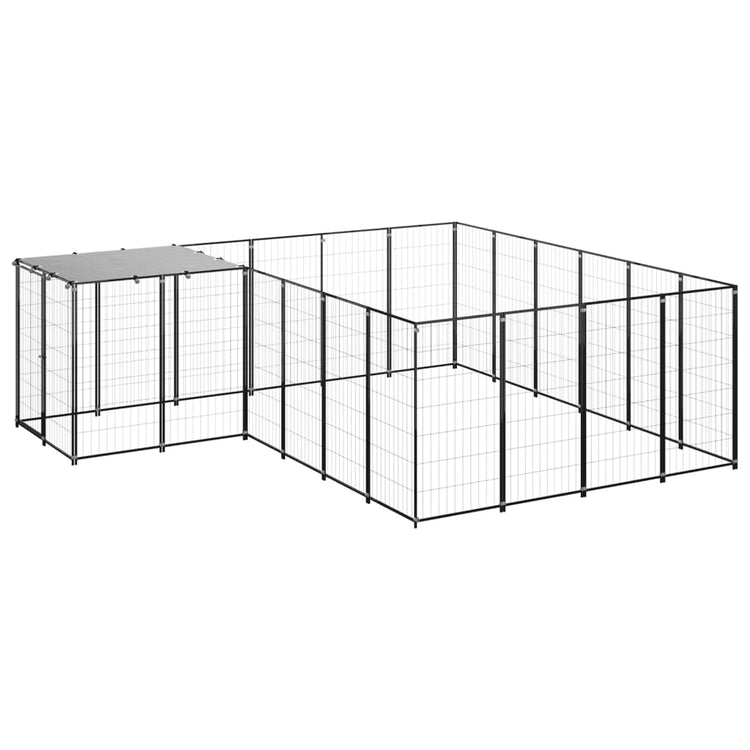 VidaXL Hondenkennel 8,47 m² staal zwart