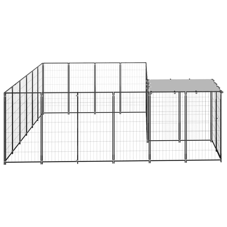 VidaXL Hondenkennel 8,47 m² staal zwart