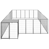 VidaXL Hondenkennel 22,99 m² staal zwart - afbeelding 2