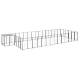 VidaXL Hondenkennel 26,62 m² staal zwart - afbeelding 1
