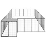 VidaXL Hondenkennel 26,62 m² staal zwart - afbeelding 2