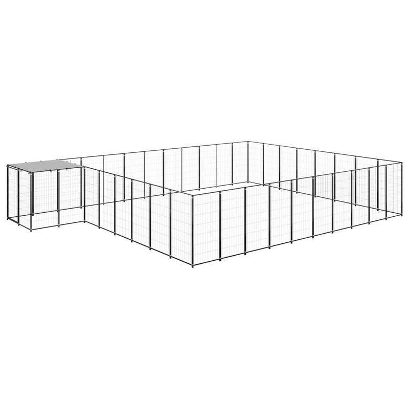 VidaXL Hondenkennel 25,41 m² staal zwart