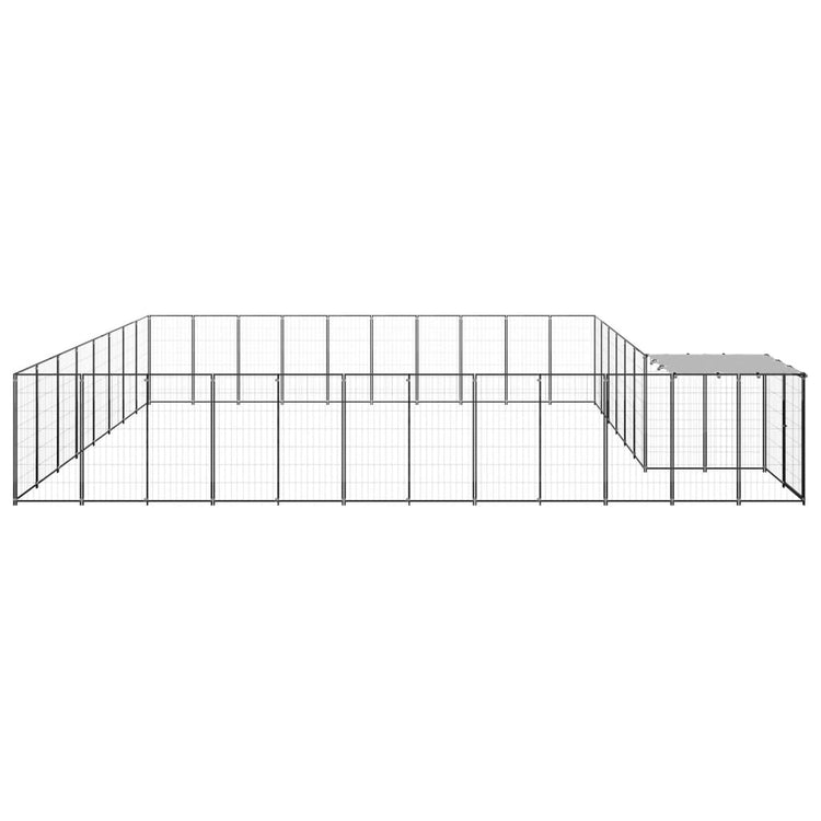 VidaXL Hondenkennel 25,41 m² staal zwart