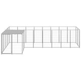 VidaXL Hondenkennel 6,05 m² staal zilverkleurig - afbeelding 2