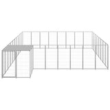 VidaXL Hondenkennel 20,57 m² staal zilverkleurig - afbeelding 2