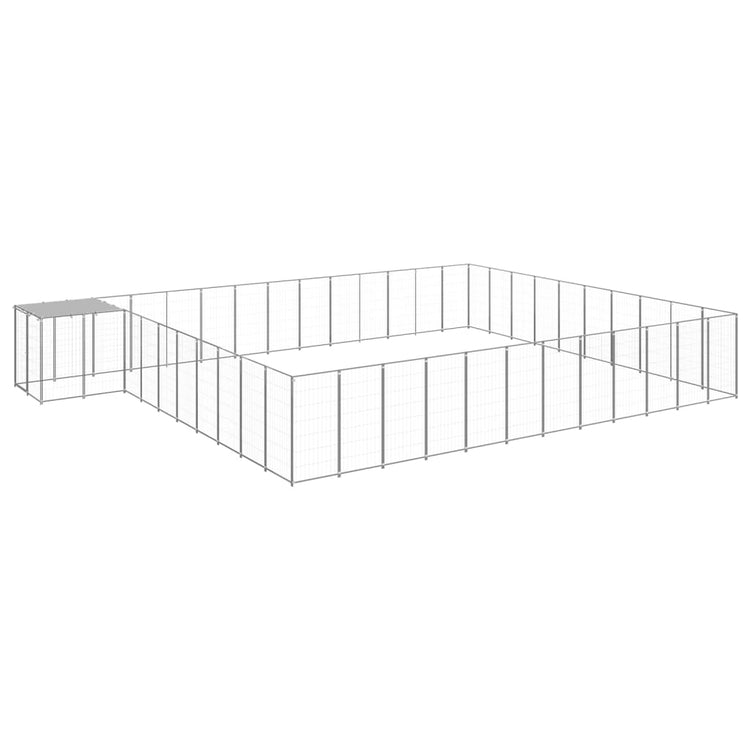 VidaXL Hondenkennel 37,51 m² staal zilverkleurig