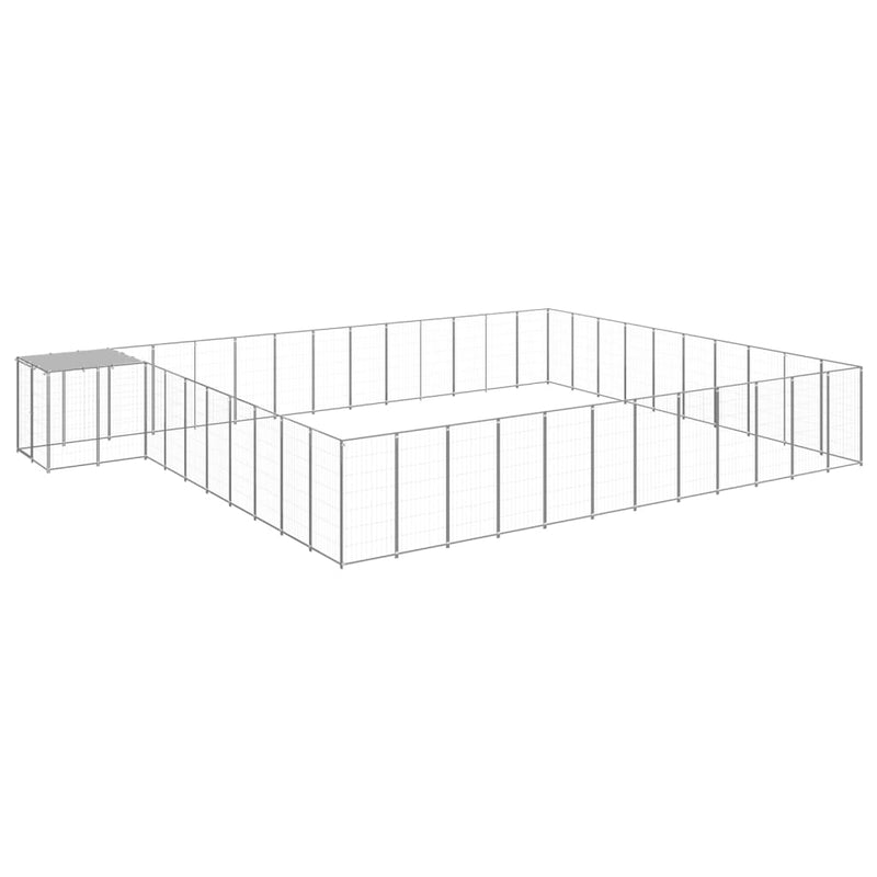 VidaXL Hondenkennel 37,51 m² staal zilverkleurig