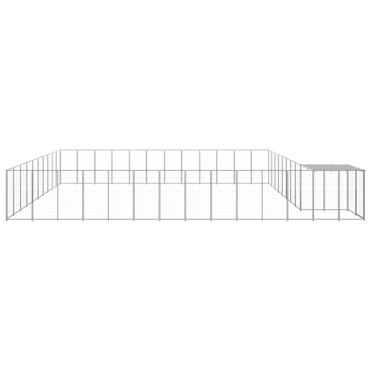 VidaXL Hondenkennel 37,51 m² staal zilverkleurig