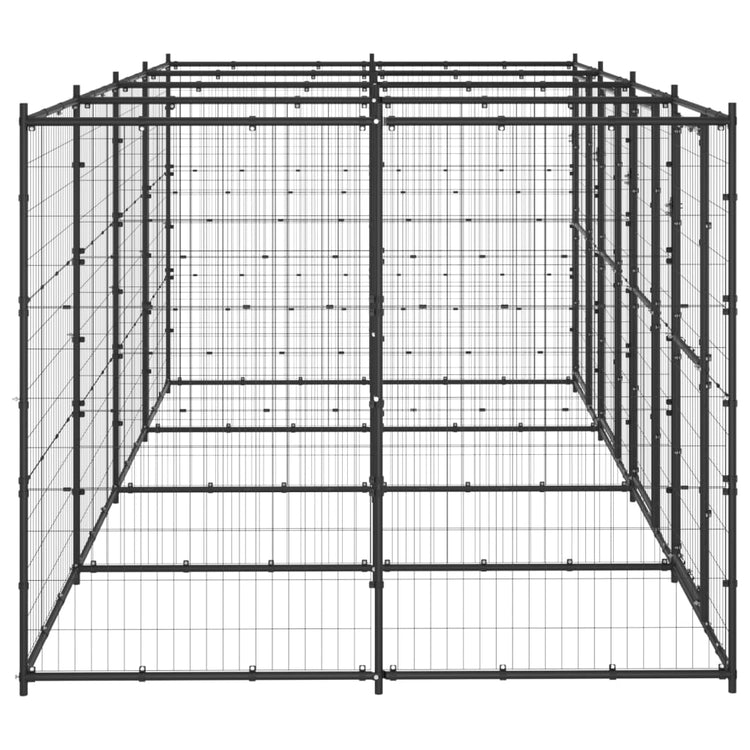 VidaXL Hondenkennel 9,68 m² staal