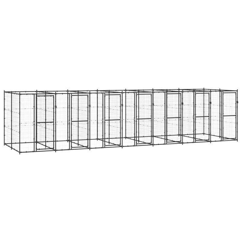 VidaXL Hondenkennel 16,94 m² staal