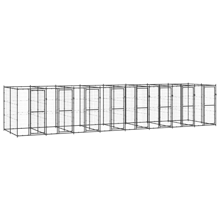VidaXL Hondenkennel 19,36 m² staal