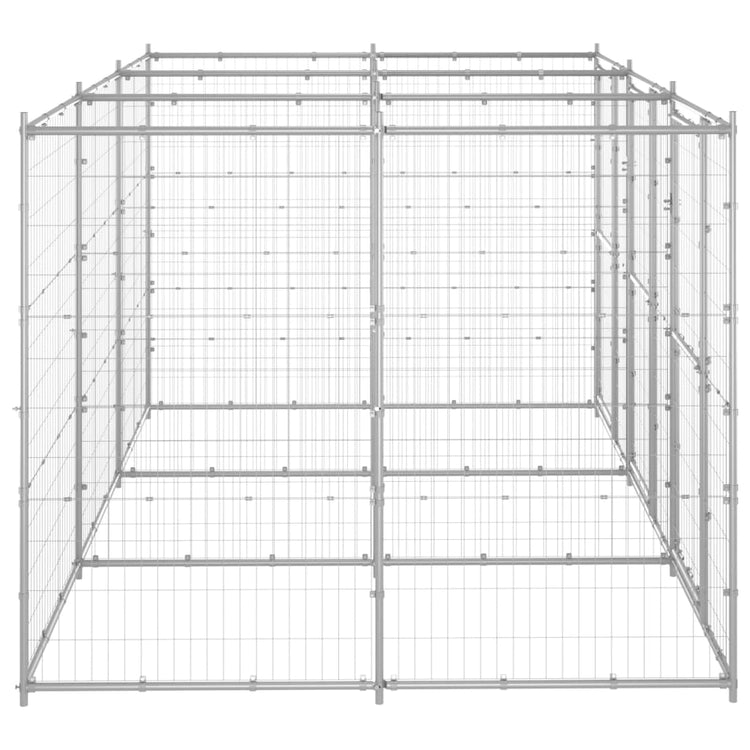 VidaXL Hondenkennel 7,26 m² gegalvaniseerd staal