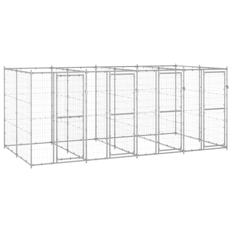 VidaXL Hondenkennel 9,68 m² gegalvaniseerd staal