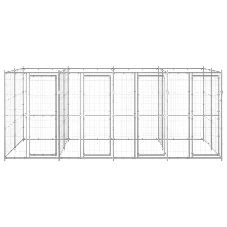 VidaXL Hondenkennel 9,68 m² gegalvaniseerd staal