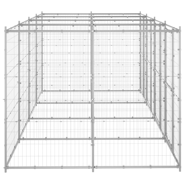 VidaXL Hondenkennel 9,68 m² gegalvaniseerd staal