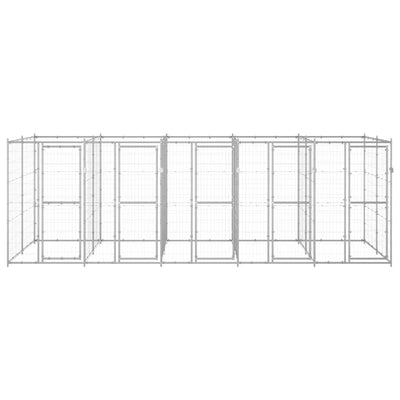 VidaXL Hondenkennel 12,1 m² gegalvaniseerd staal