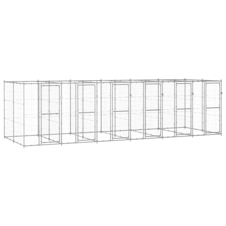 VidaXL Hondenkennel 14,52 m² gegalvaniseerd staal