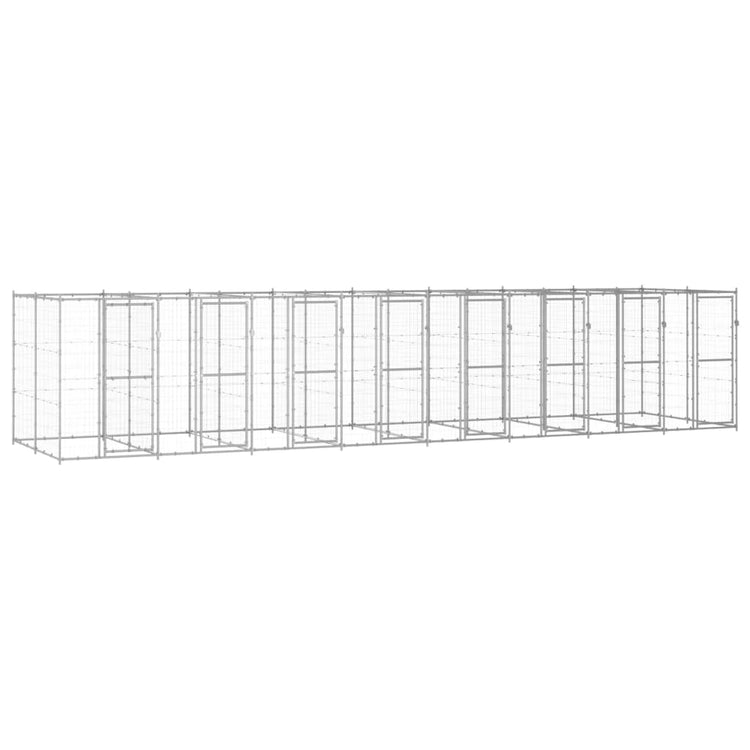VidaXL Hondenkennel 19,36 m² gegalvaniseerd staal