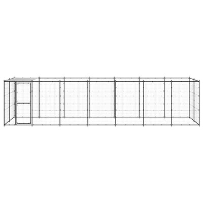 VidaXL Hondenkennel met dak 16,94 m² staal