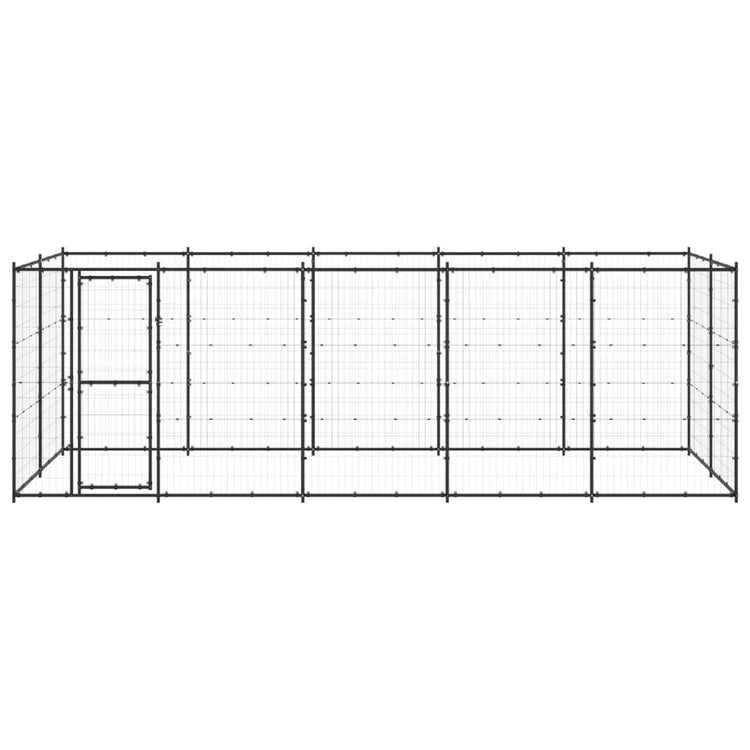 VidaXL Hondenkennel 12,1 m² staal