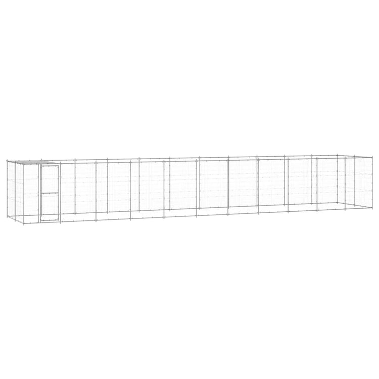 VidaXL Hondenkennel met dak 26,62 m² gegalvaniseerd staal