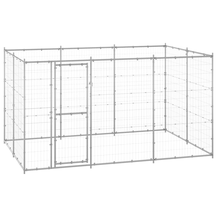 VidaXL Hondenkennel 7,26 m² gegalvaniseerd staal