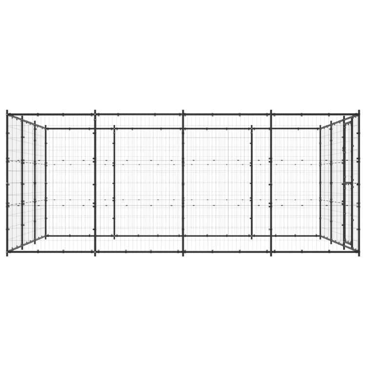 VidaXL Hondenkennel 14,52 m² staal