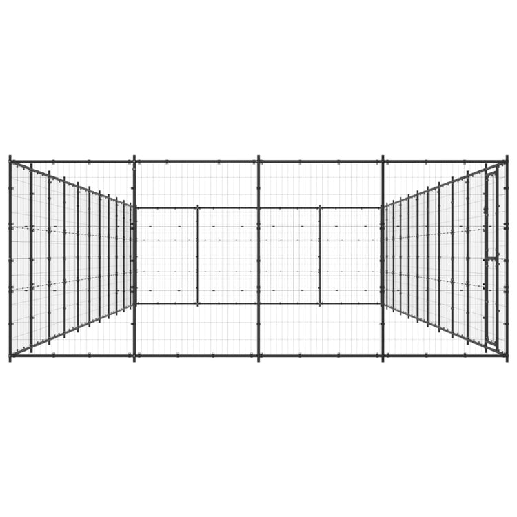 VidaXL Hondenkennel 53,24 m² staal
