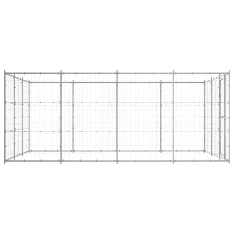 VidaXL Hondenkennel 14,52 m² gegalvaniseerd staal